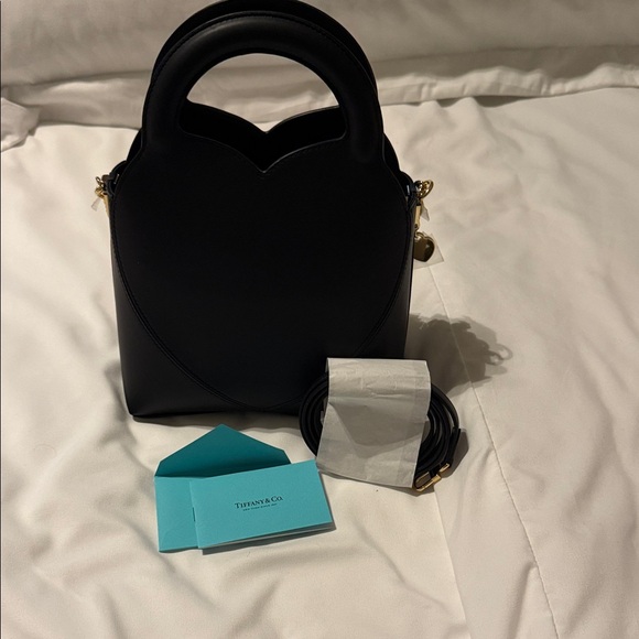 Tiffany & Co. Black Mini Leather Bag with Gold Chain - Picture 5 of 5